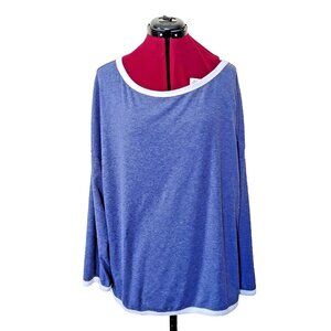ADREAMLY Knit Top Women’s Size XL Blue White Long Sleeve Casual Pullover Shirt